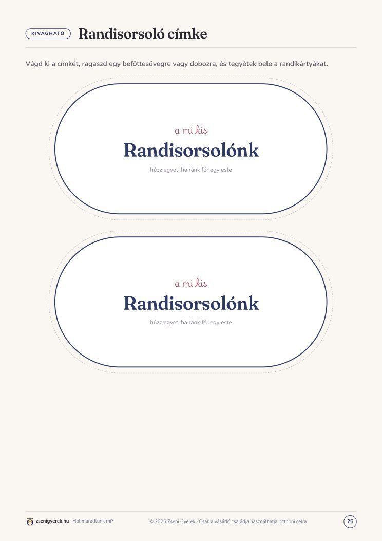 Hol maradtunk mi? Randikártyák - 26. oldal