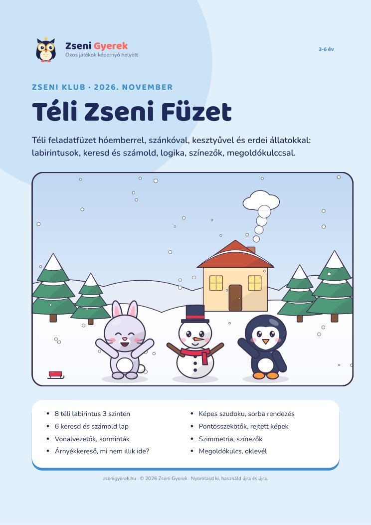 Téli Zseni Füzet - 1. oldal